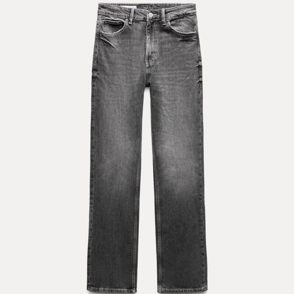 TRF STRAIGHT LEG STRETCH JEANS WITH A HIGH WAIST - Picture 1 of 5